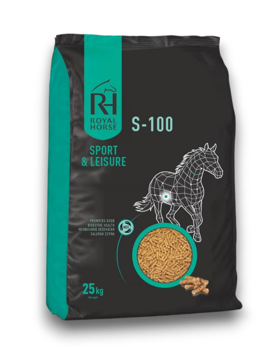 Pakan kuda rekreasi Royal S-100 Nufeed dengan energi seimbang dan rendah pati